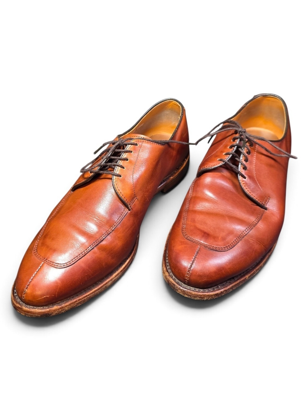 Allen Edmonds Delray Split Toe Derby Chili Leather 8.5 3E Wide Dress Shoes USA